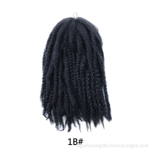 Hot selling afro kinky bulk twist marley braiding pre twisted braids faux locks crochet braid synthetic hair extension